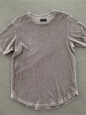 Goodlife Men's Short Sleeve Terry Crewneck Tee in Heather Taupe